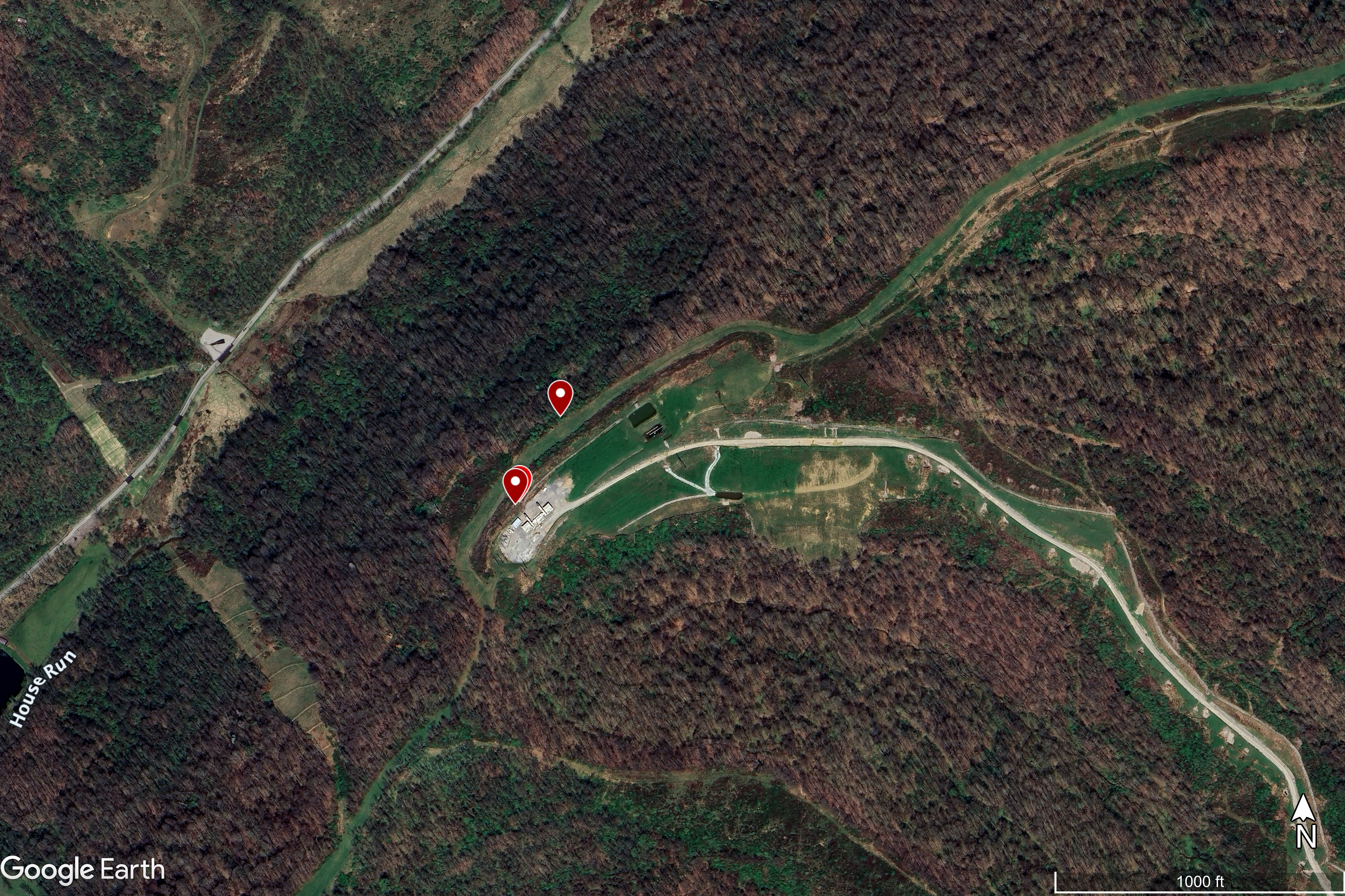 Satellite imagery of the Cumberland No. 9 Bleeder Shaft. Satellite imagery of the Cumberland No. 9 Bleeder Shaft.